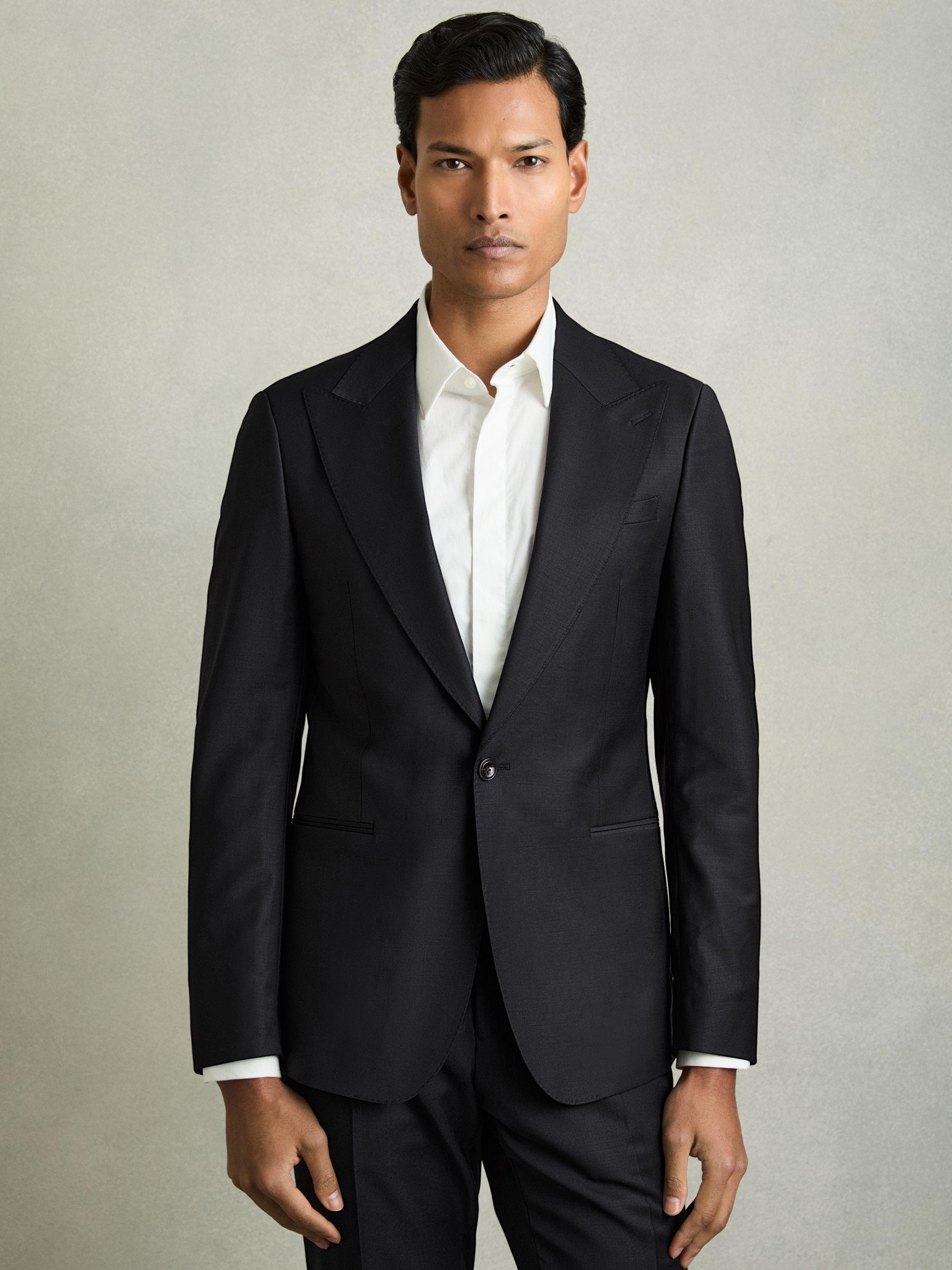 Linen Check Slim-Fit Suit Trousers in Oatmeal Product Image
