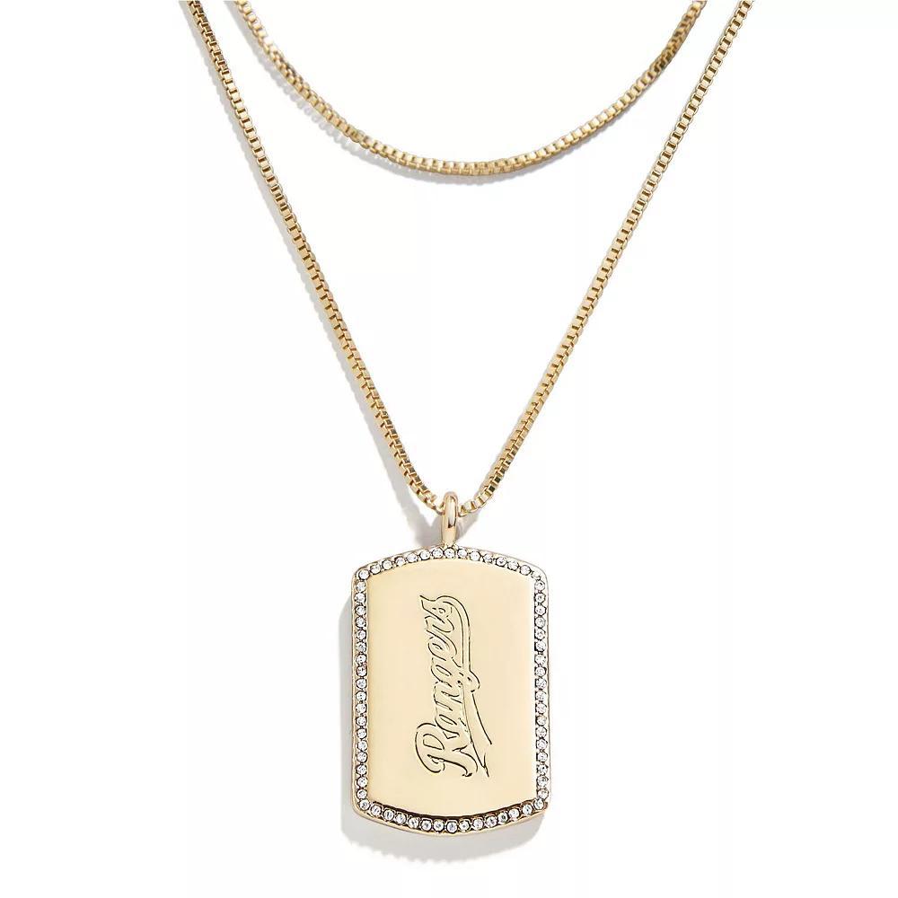 WEAR by Erin Andrews x Baublebar Texas Rangers Dog Tag Necklace, Women's, Gold Product Image