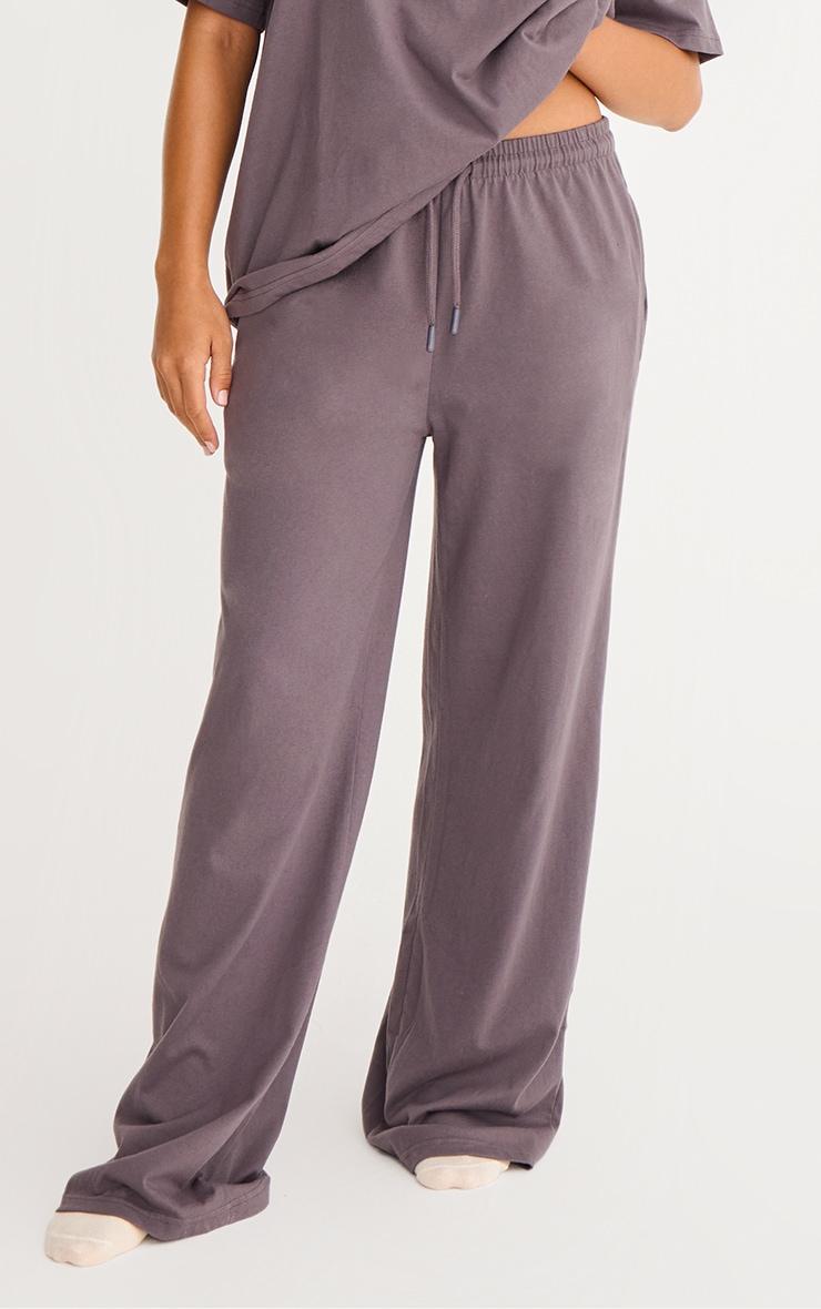 Charcoal Low Rise Wide Leg Pants Product Image