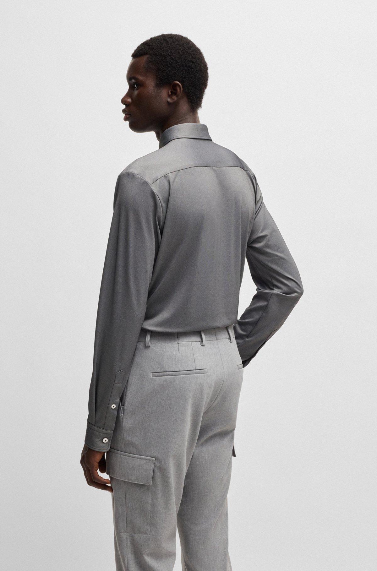 Slim-fit shirt in performance-stretch structured fabric Product Image
