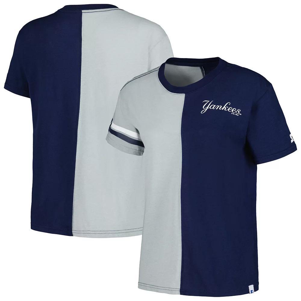 Women's Starter  Navy/Gray New York Yankees Power Move T-Shirt, Size: XS, Blue Product Image