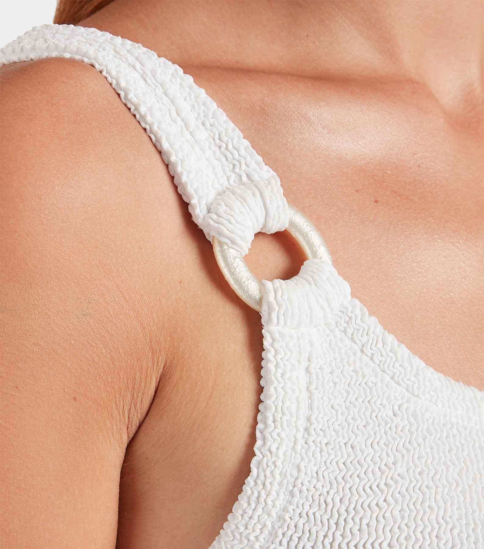 Domino Swim With Pearly Hoops - White Product Image