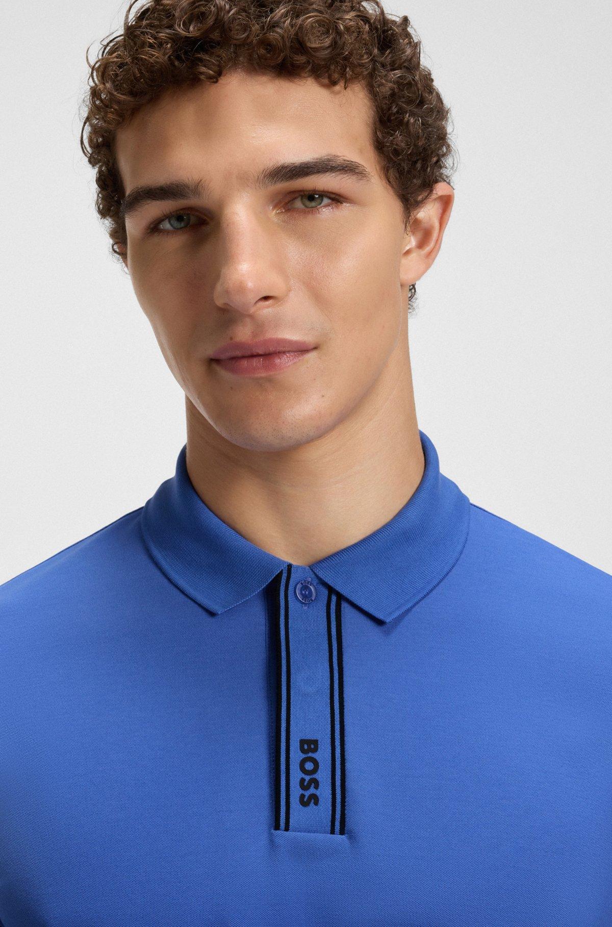 Paddy polo shirt with striped placket and logo Product Image