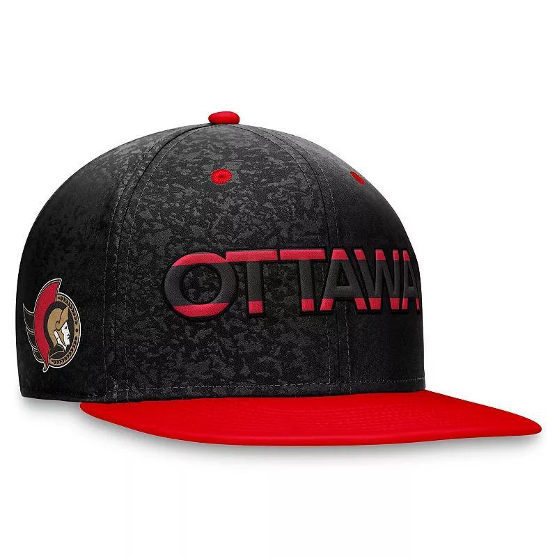Mens Fanatics Branded Black/Red Ottawa Senators Authentic Pro Rink Two-Tone Snapback Hat Product Image