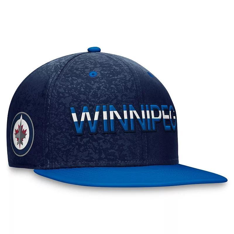 Mens Fanatics Branded Navy/Blue Winnipeg Jets Authentic Pro Rink Two-Tone Snapback Hat, Jts Blue Product Image