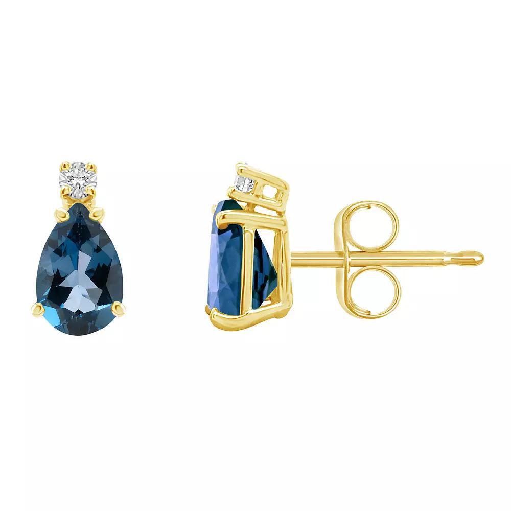 Celebration Gems Sterling Silver Oval Onyx & Diamond Accent Stud Earrings, Women's Product Image