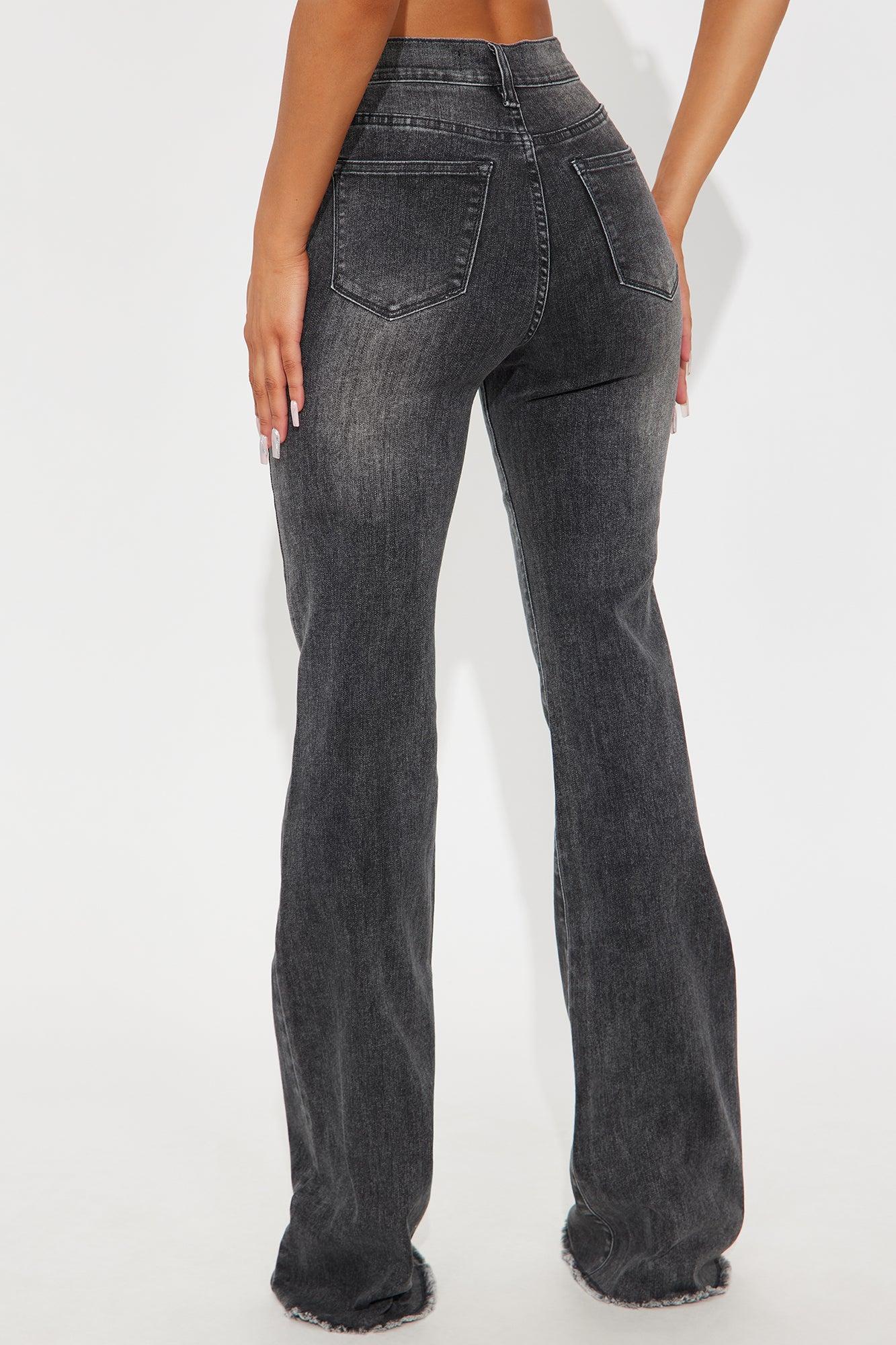 Tall Best Behavior Stretch Flare Jean - Black Wash Female Product Image