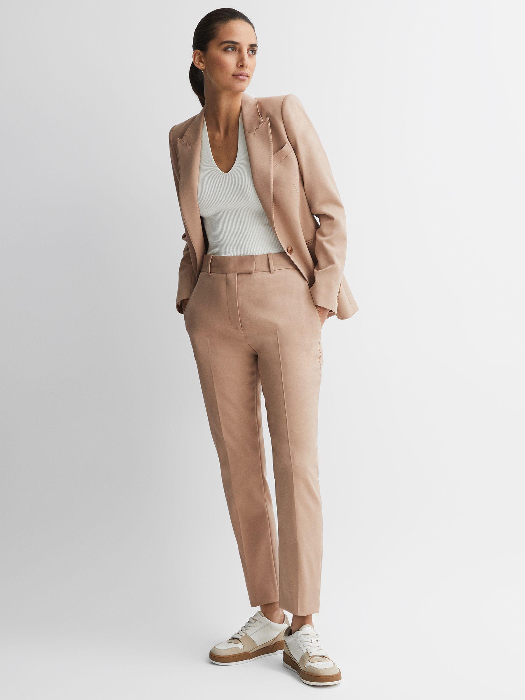 Tailored Wool Blend Single Breasted Suit Blazer in Camel Product Image
