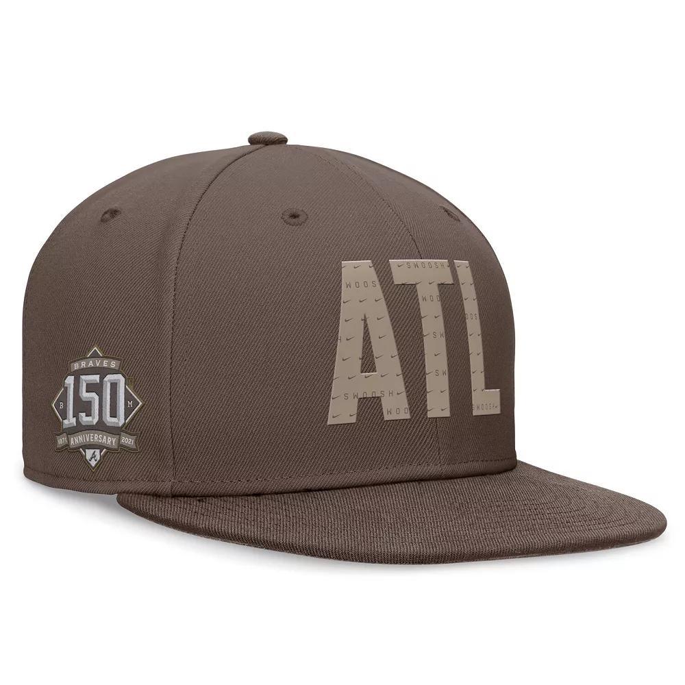 Men's Nike Brown Atlanta Braves Statement Ironstone Performance True Fitted Hat, Size: 6 7/8 Product Image