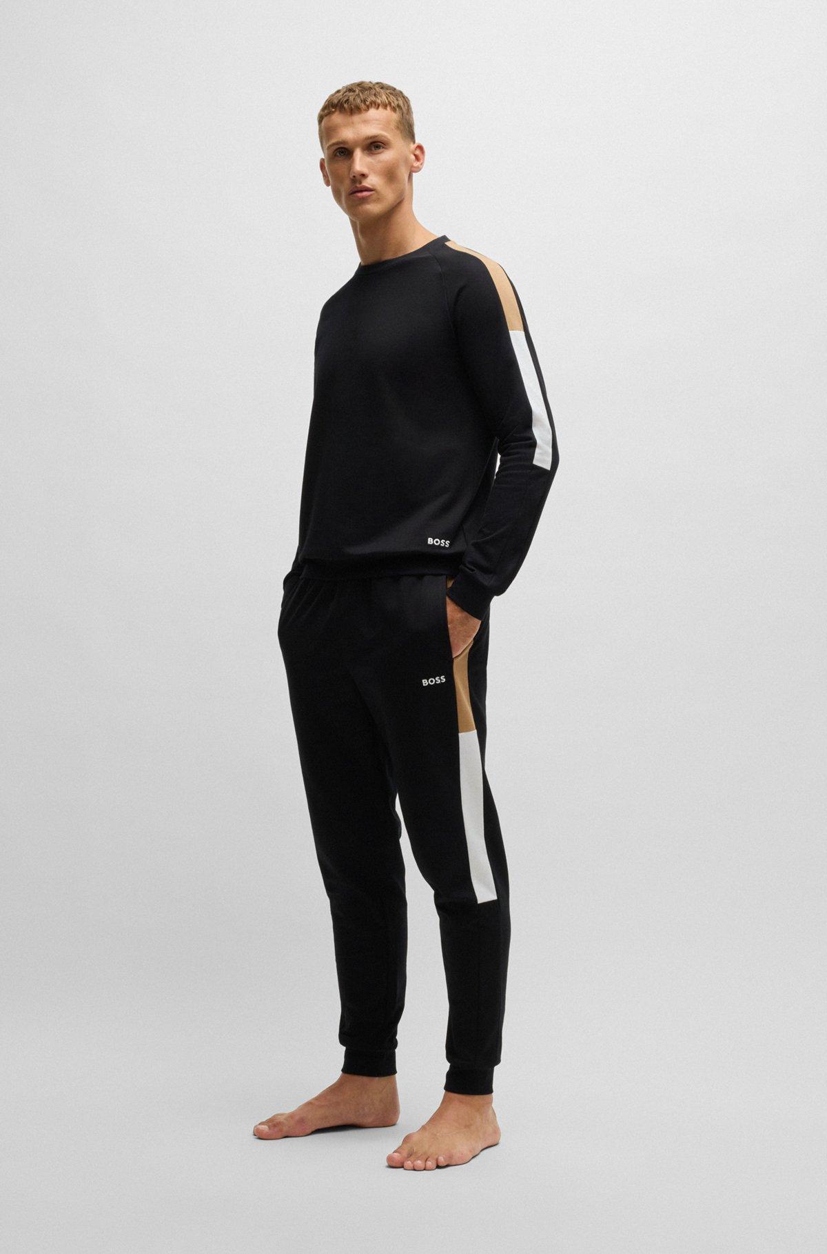 Regular-fit sweatshirt in cotton terry with contrast panels Product Image