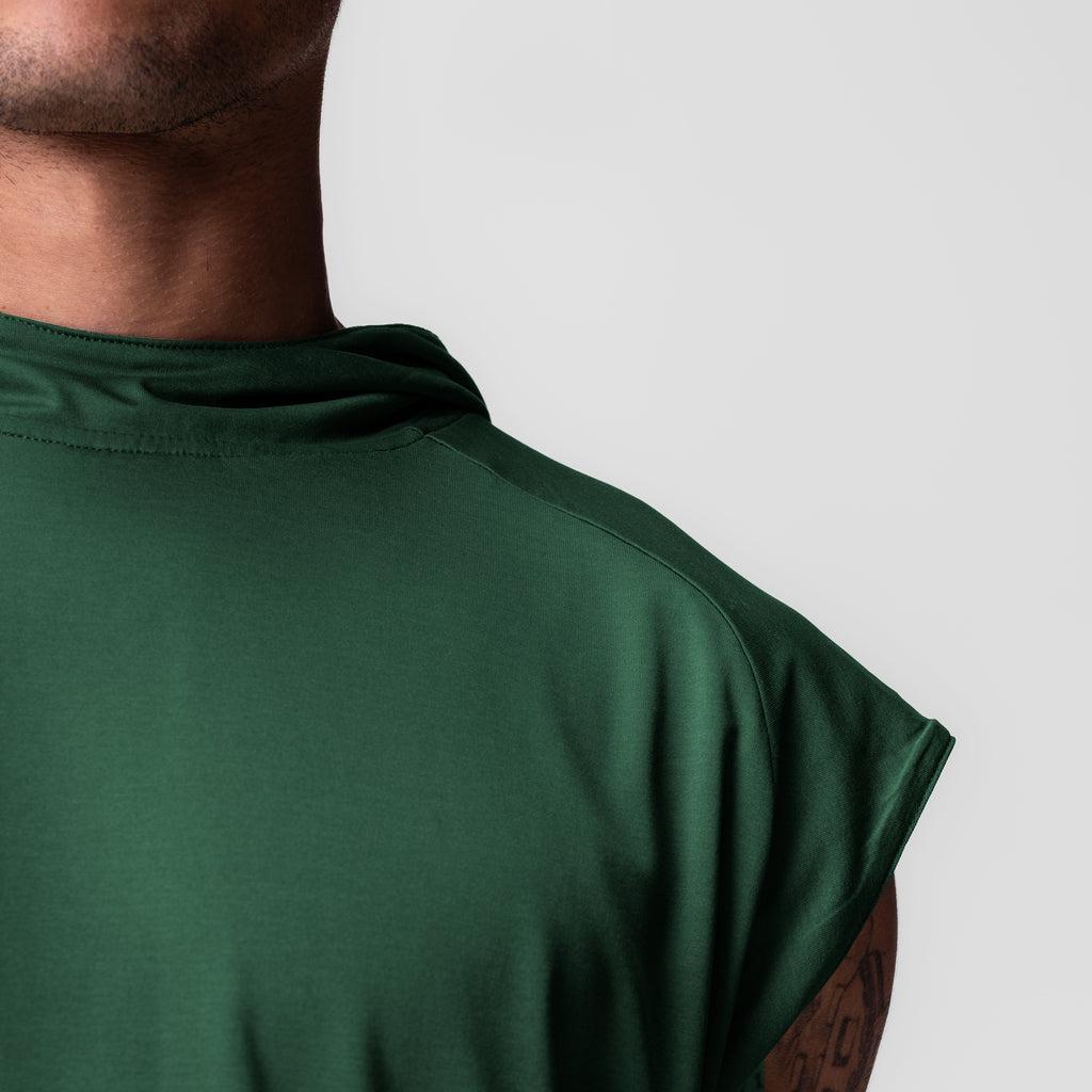 0983. Reversible 2-in-1 Cutoff Hoodie - Forest Green Product Image