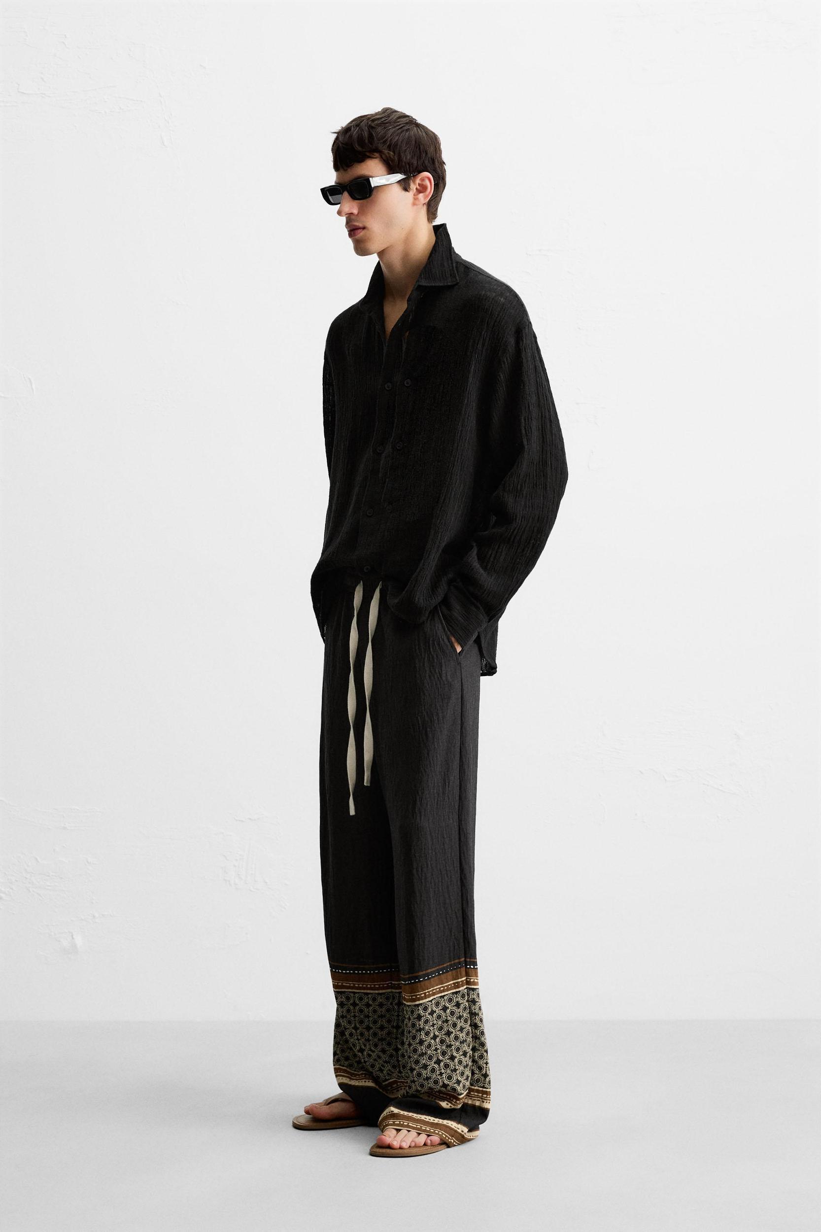 LINEN - COTTON JACQUARD SHIRT Product Image
