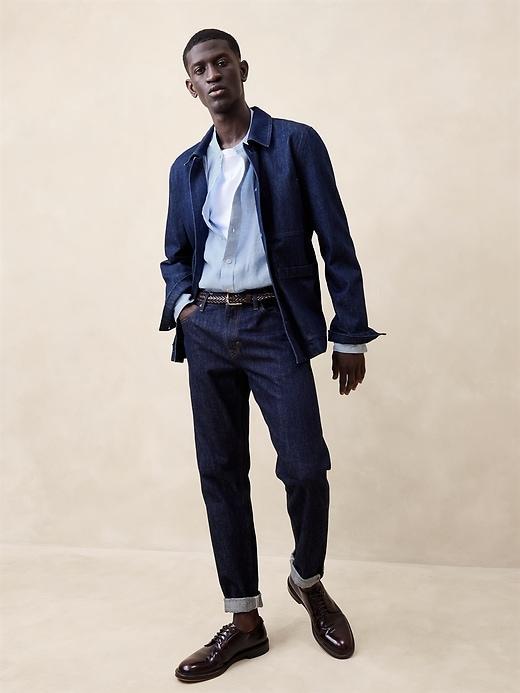 Castello Linen Banded-Collar Shirt Product Image