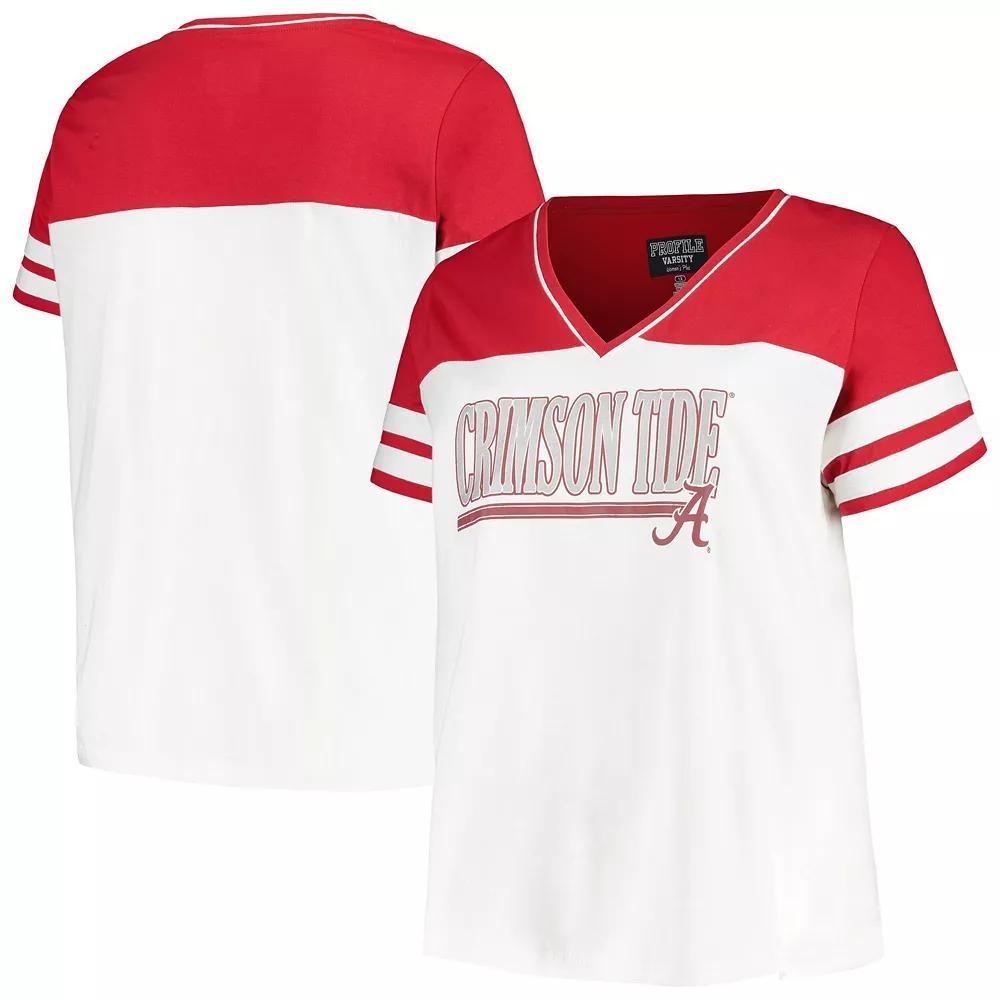 Womens Profile /Crimson Alabama Crimson Tide Plus Size Field Game V-Neck T-Shirt Product Image