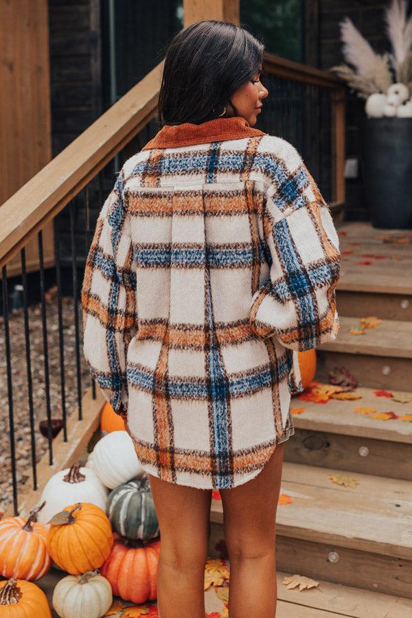 Brown Sugar Smiles Plaid Jacket Product Image