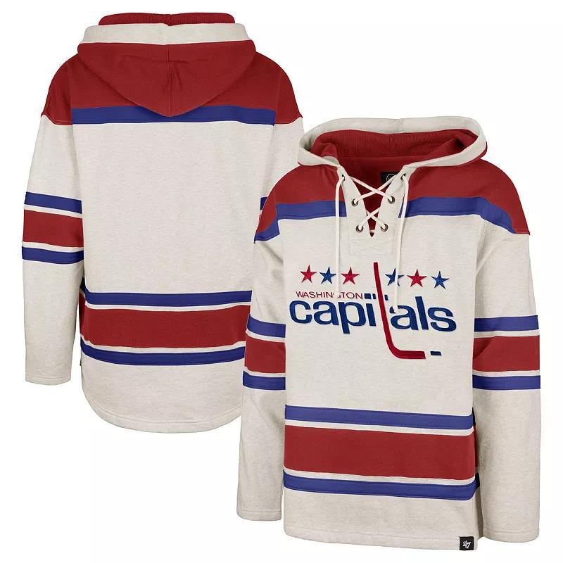 Mens 47 Oatmeal Washington Capitals Rockaway Lace-Up Pullover Hoodie Product Image