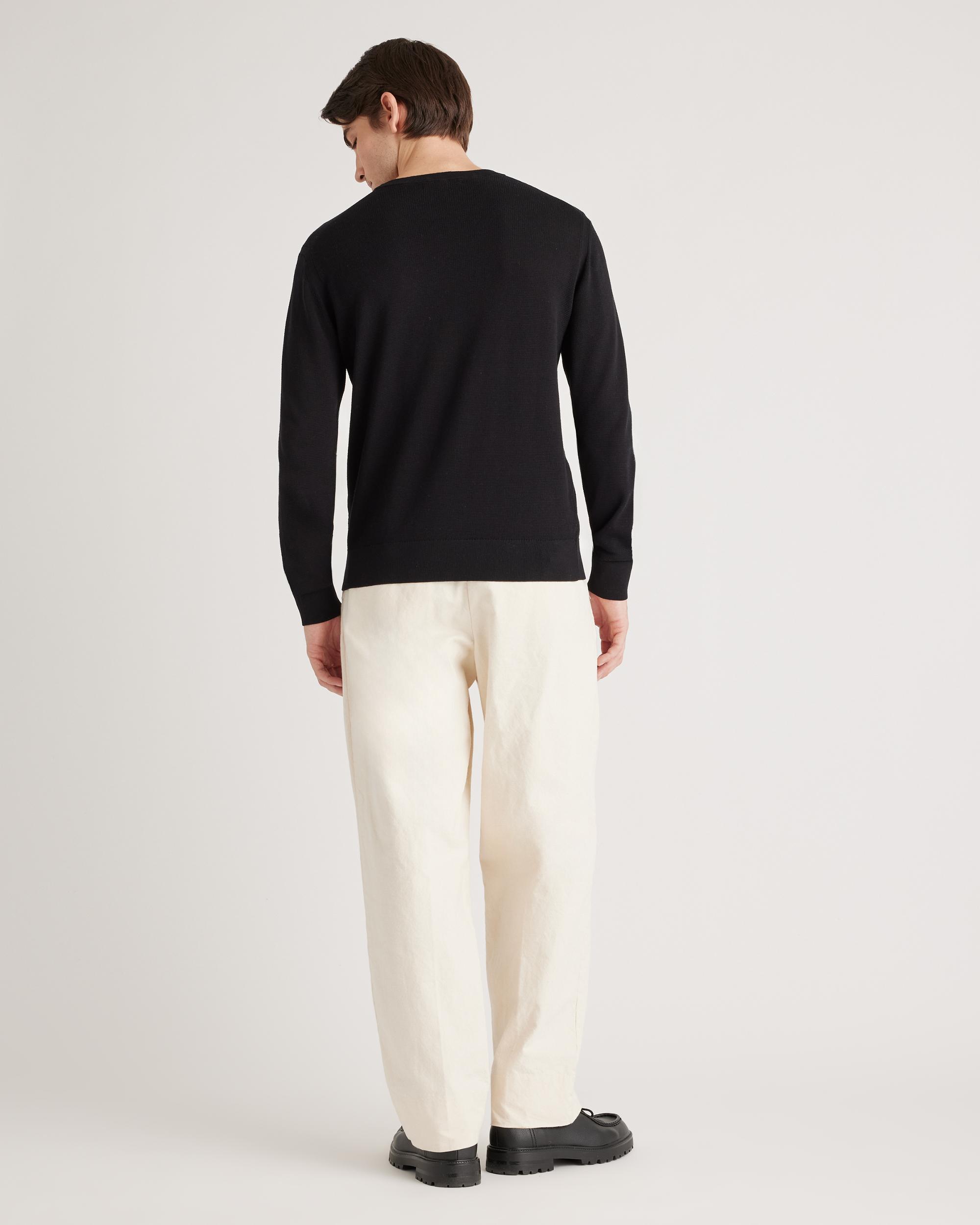 Quince | Men's -Silk Pique Crewneck Sweater Organic Cotton Product Image