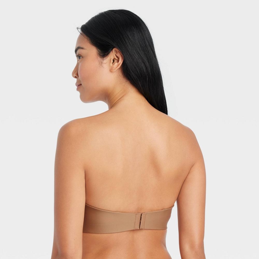 Women's Lightly Lined Strapless Bra - Auden™ Brown 36D: High Support, Adjustable Back Hook, Mesh Liner, Hand Wash Product Image