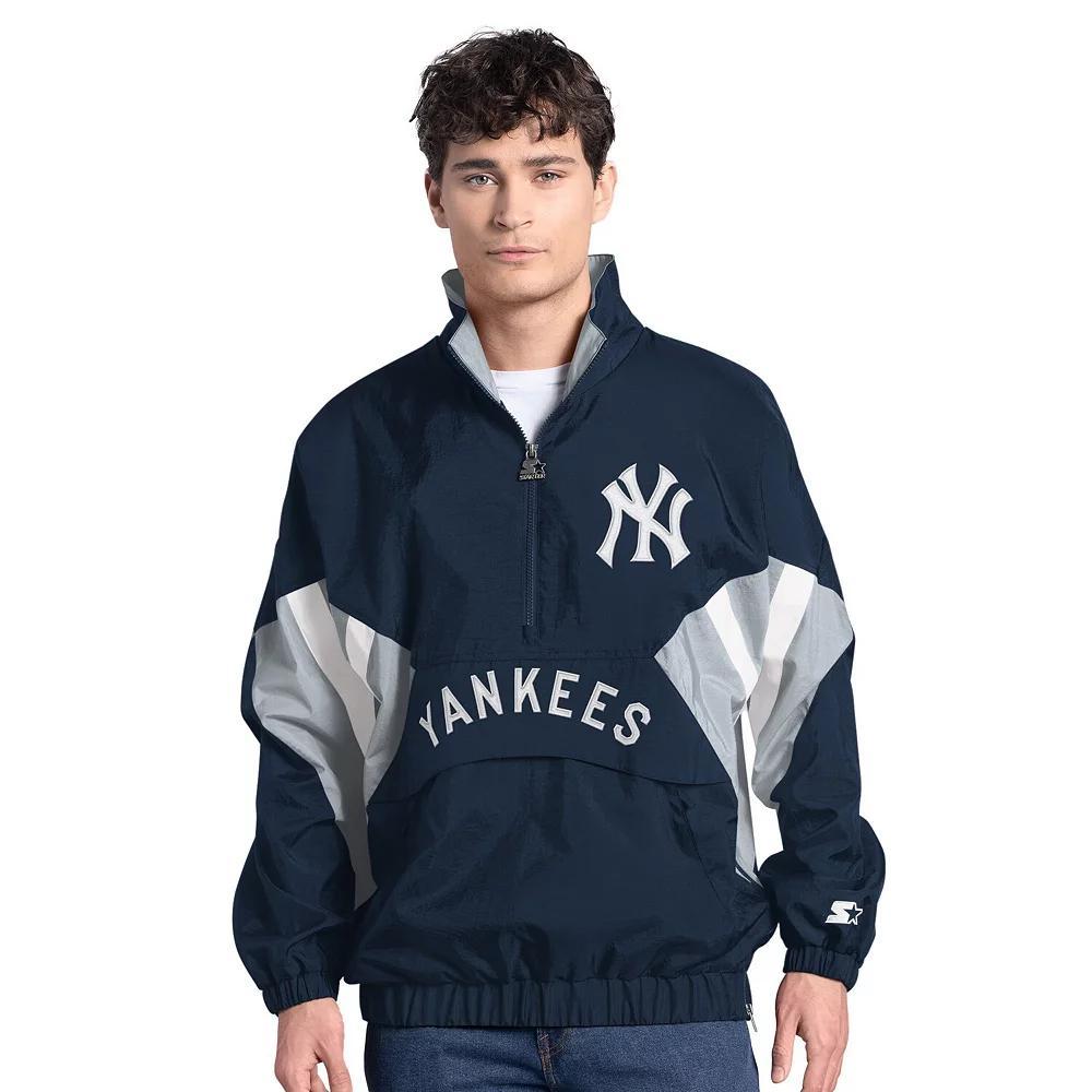 Mens Starter Royal New York Mets Cooperstown Chief Half-Zip Pullover Product Image