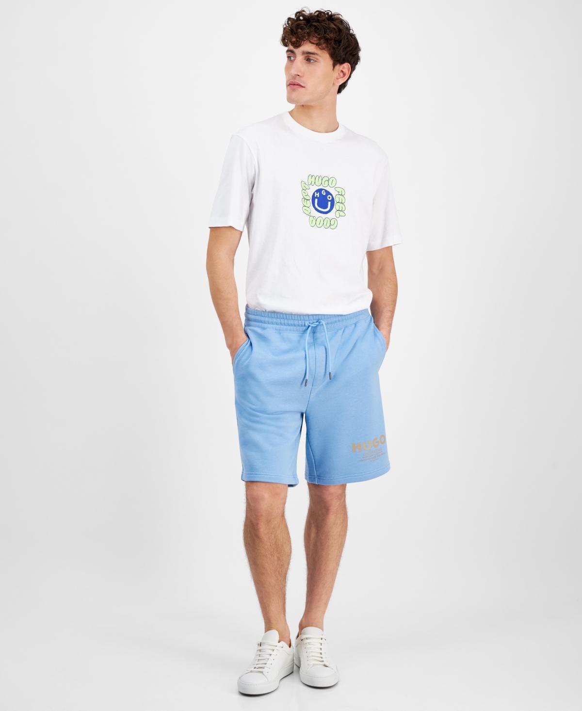 HUGO BOSS Men's Drawstring Fleece Shorts In Light,pastel Blue Product Image