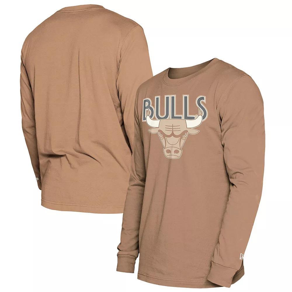 Men's New Era  Tan Chicago Bulls 2024/25 City Edition Long Sleeve T-Shirt, Size: XL, Team Product Image