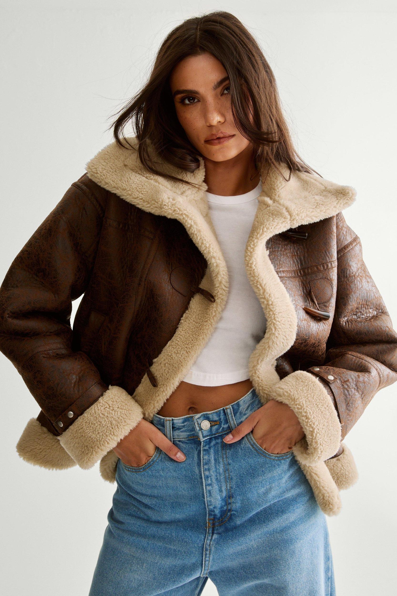 Duffle Front Bonded Fur  Aviator Product Image