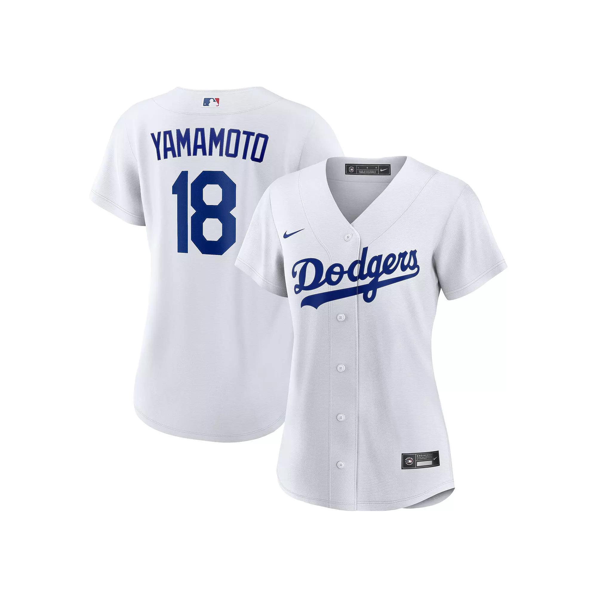 Women's Nike Yoshinobu Yamamoto White Los Angeles Dodgers Home Replica Player Jersey, Size: Medium Product Image