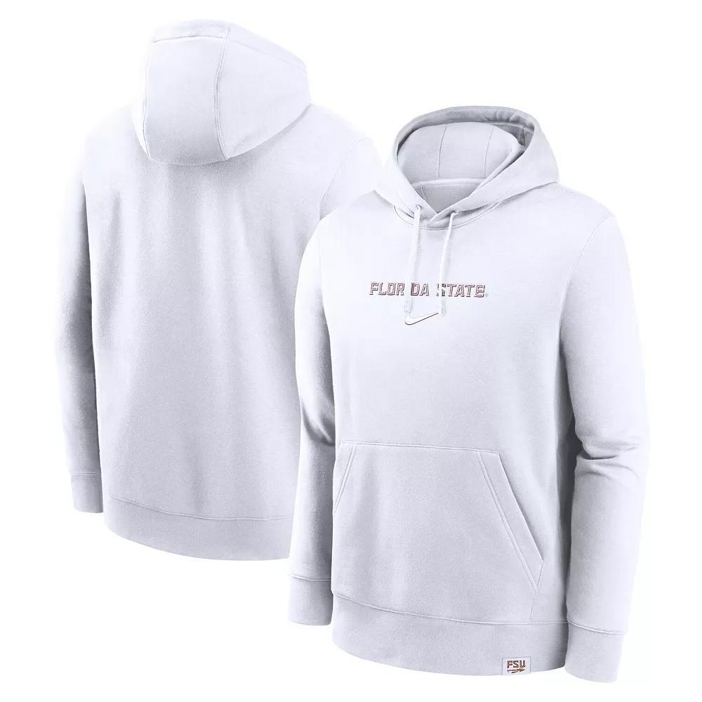 Men's Nike White West Virginia Mountaineers Statement Wordmark Lockup Pullover Hoodie, Size: Medium Product Image