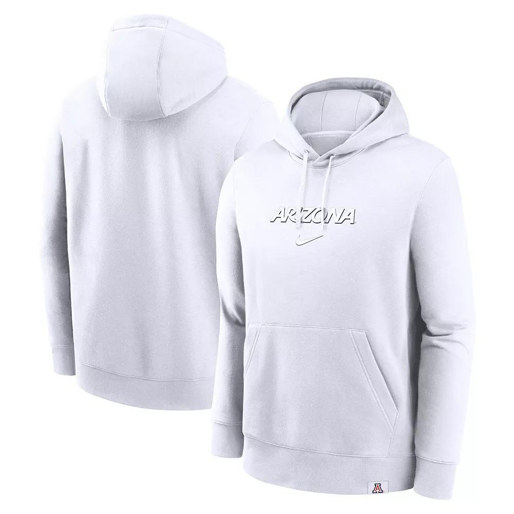 Men's Nike White Arizona Wildcats Statement Wordmark Lockup Pullover Hoodie, Size: Large Product Image
