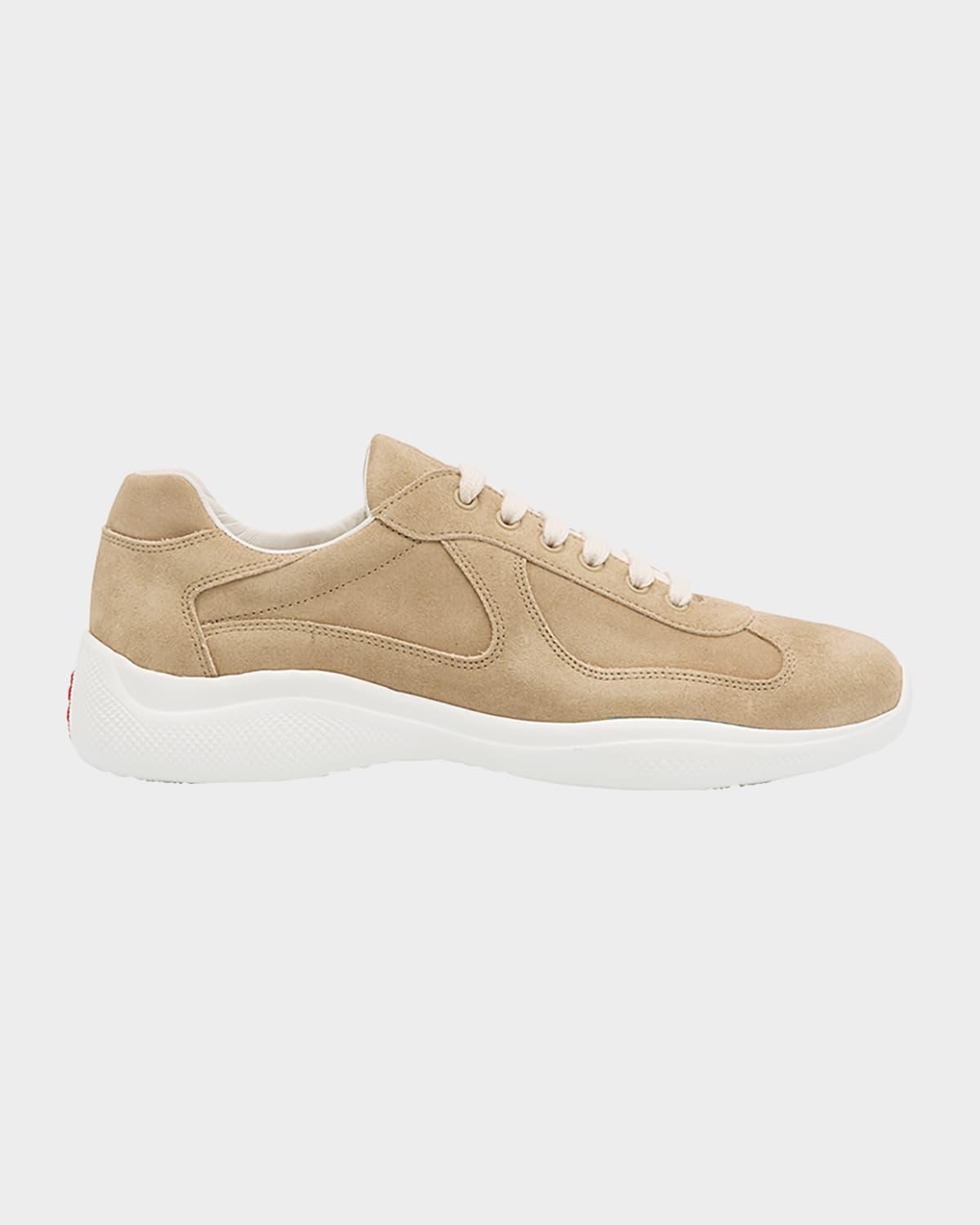 Prada Mens Americas Cup Suede Sneakers Product Image