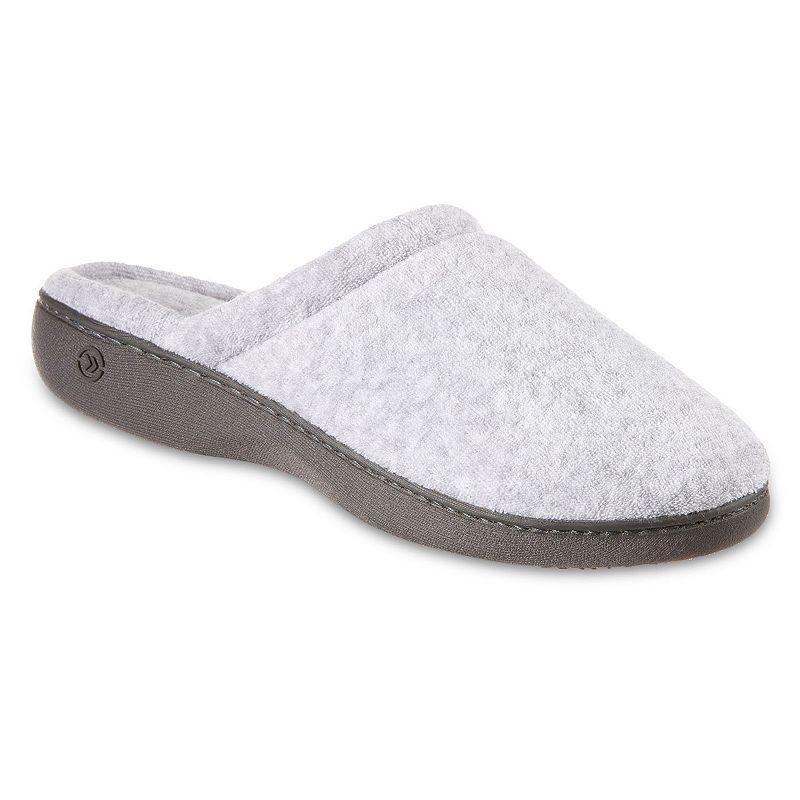 isotoner Embroidered Terry Secret Sole Women's Clog Slippers, Size: 9.5 - 10, Grey Gray Product Image