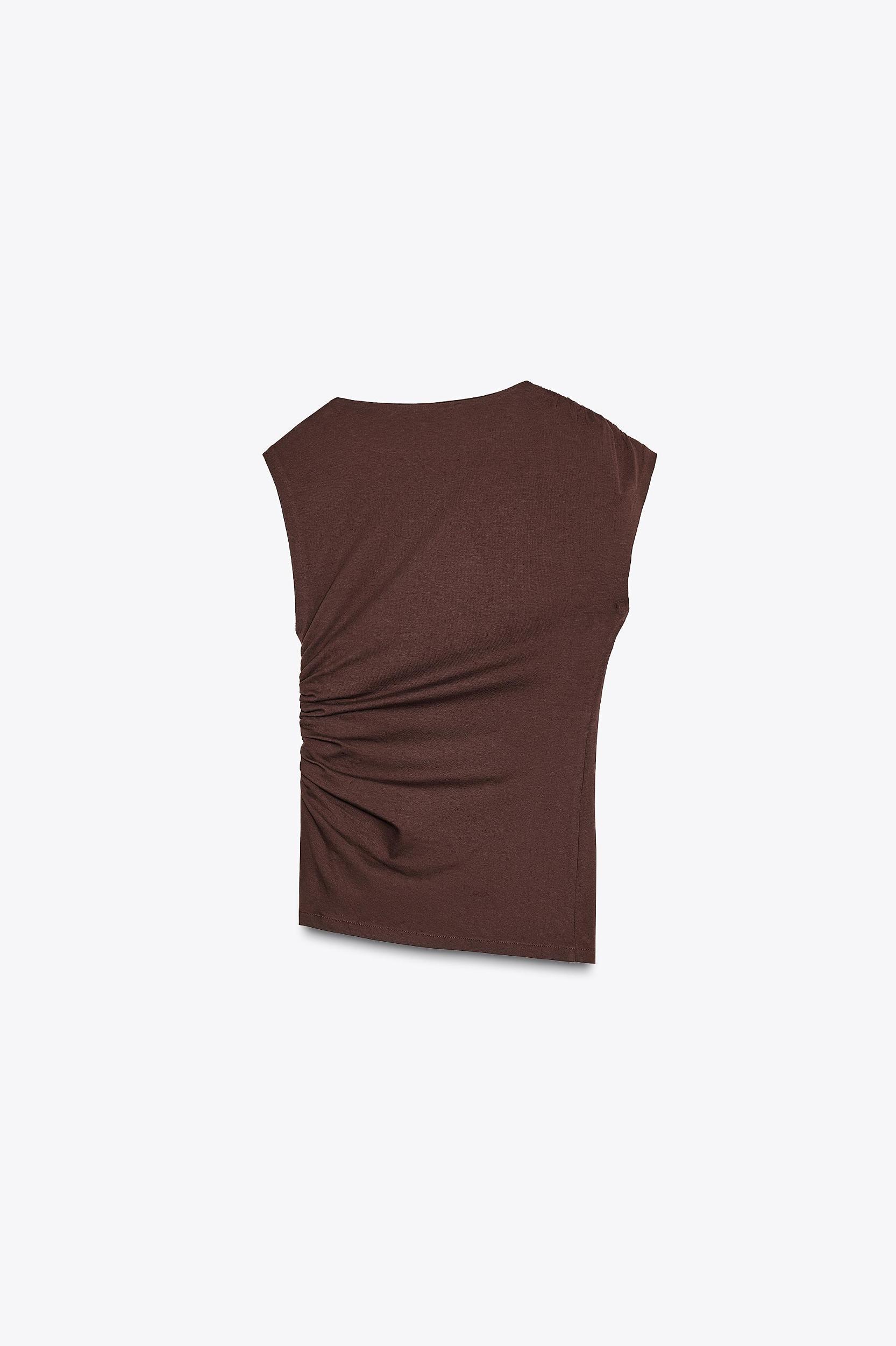 DRAWSTRING RUCHED T-SHIRT Product Image
