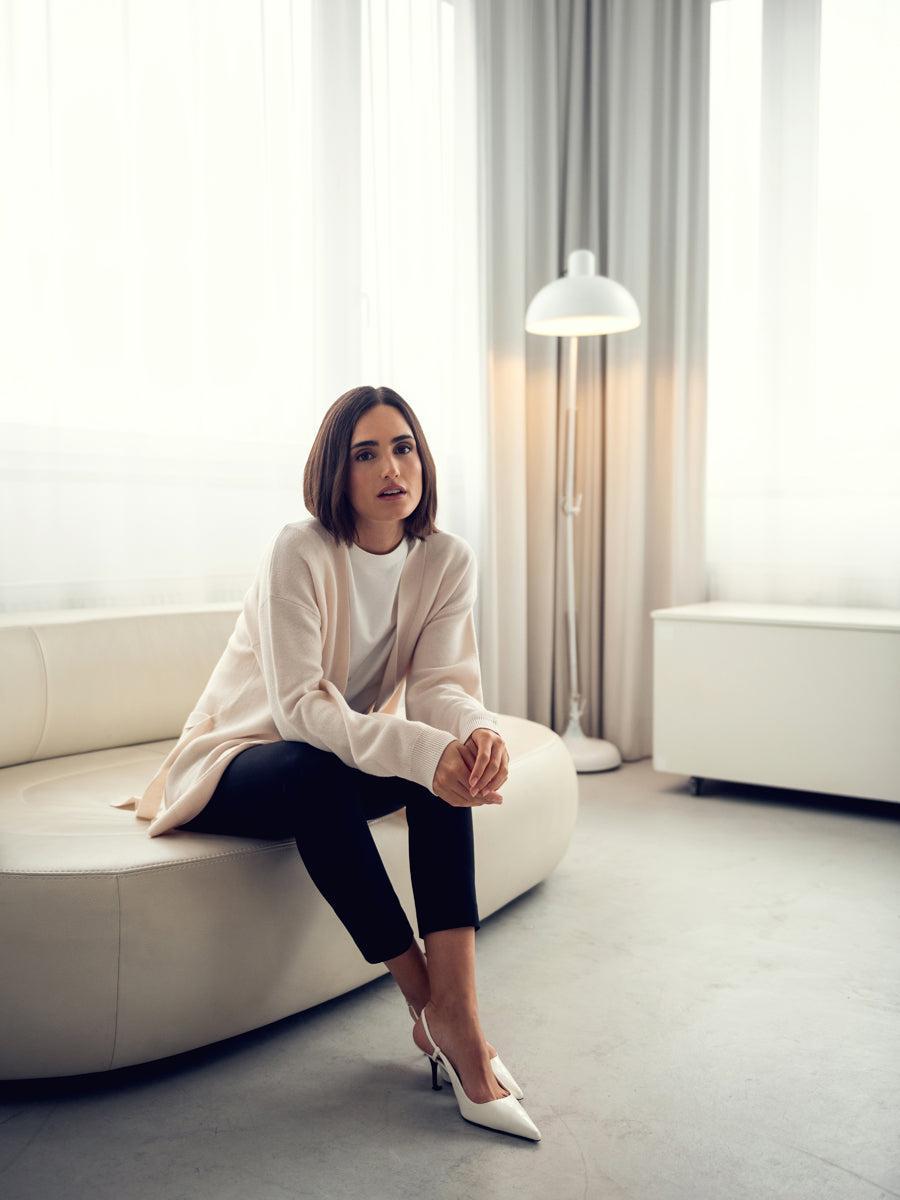 Women's Atlas Merino Belted Cardigan - Ivory Female Product Image