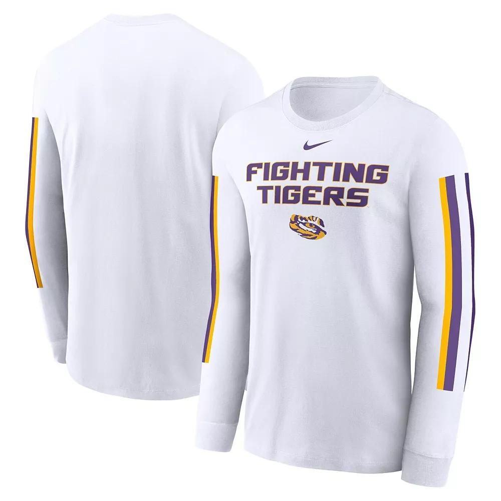 Men's Nike White LSU Tigers Local Spirit Slogan Long Sleeve T-Shirt, Size: Large Product Image