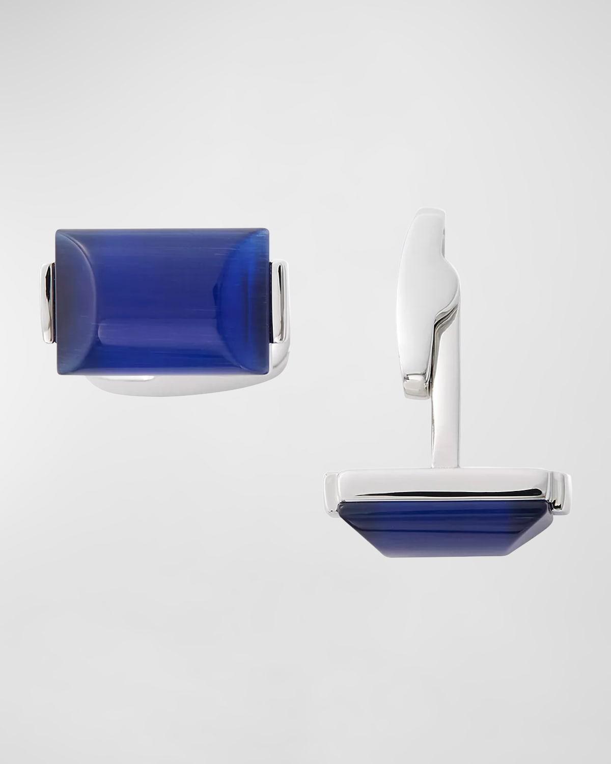 Link Up Curve Montana Blue Rectangle Cuff Links Product Image