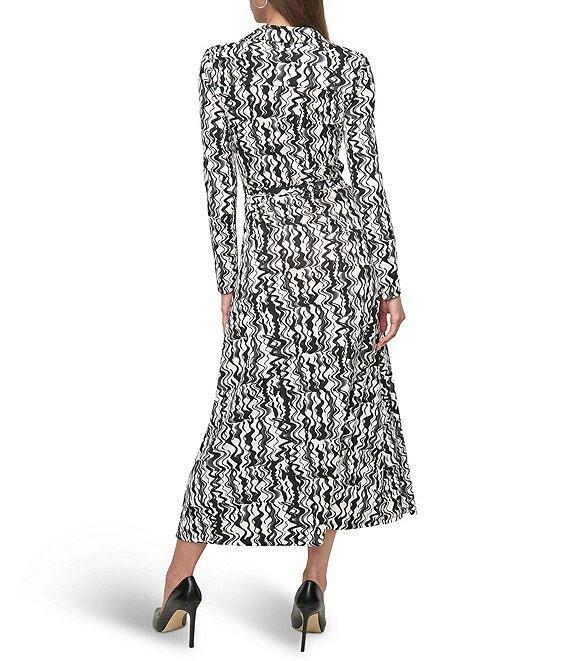 DKNY by Donna Karan Collared V-Neck 3/4 Sleeve Midi Shirt Dress Product Image