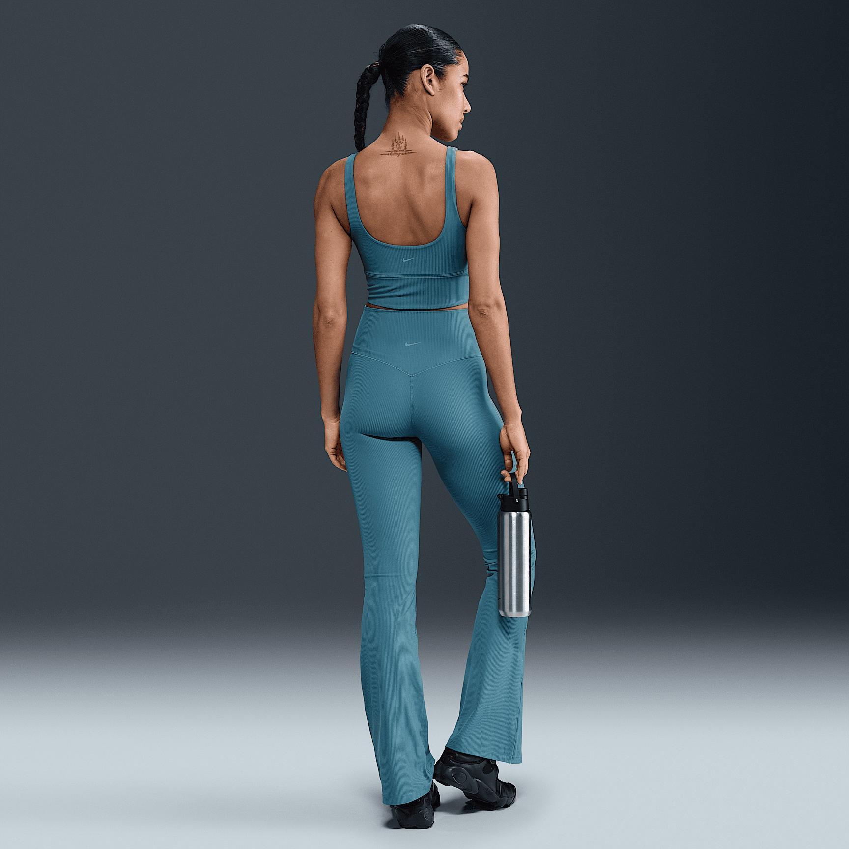 Nike Zenvy Rib Women's Gentle-Support High-Waisted Flared Leggings Product Image