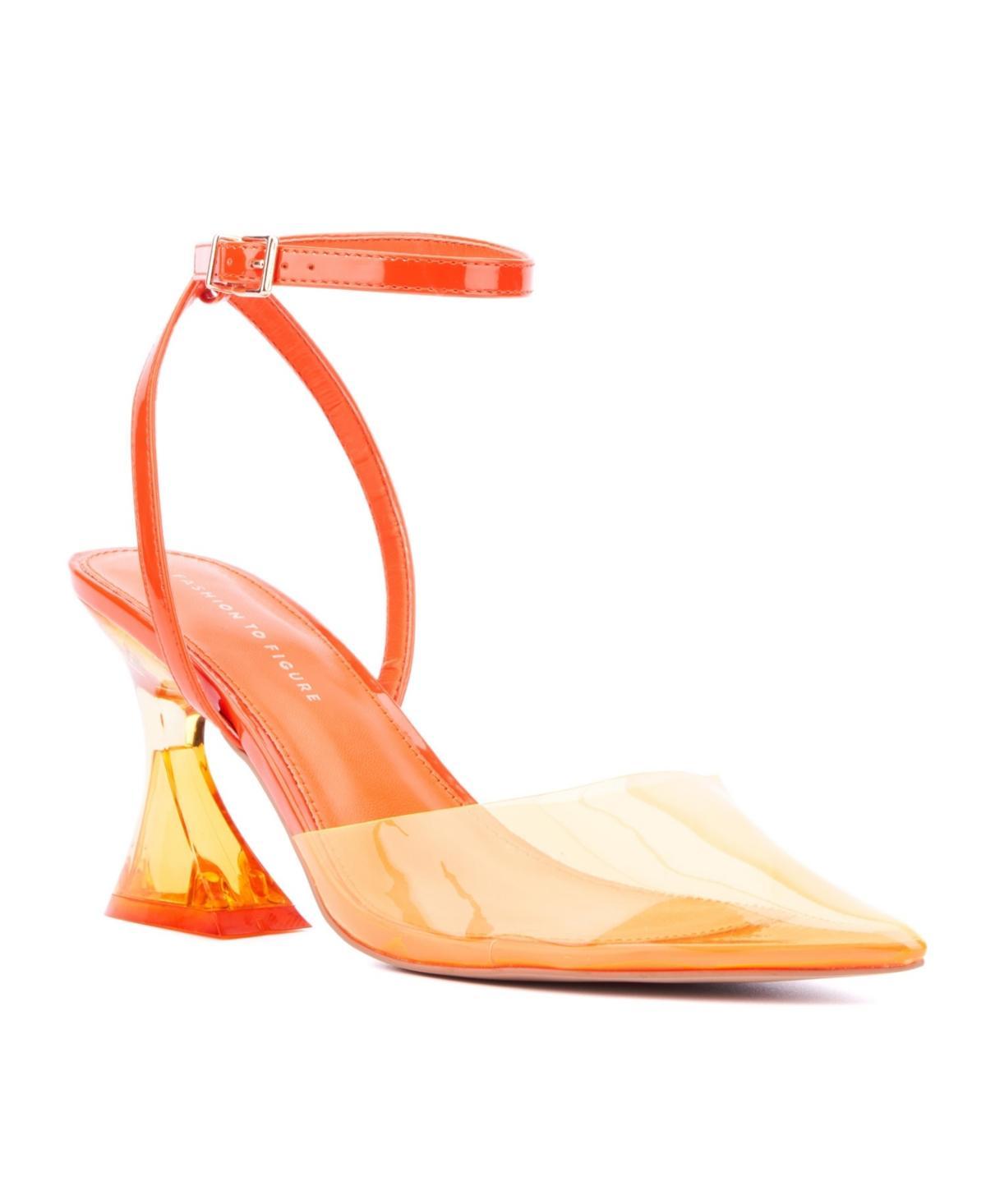 Fashion to Figure Jacki Women's Wide Width Strappy Heels, Size: 14 Wide, Orange Product Image