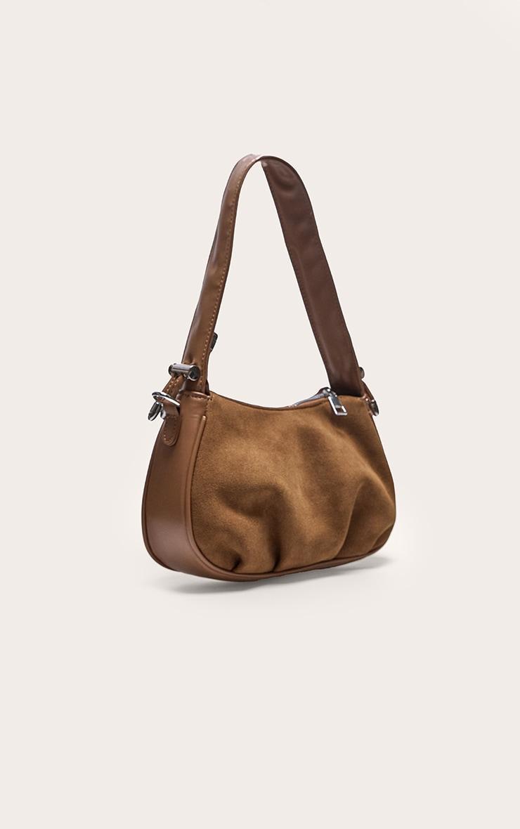  Brown Faux Suede Mini Shoulder Bag Product Image