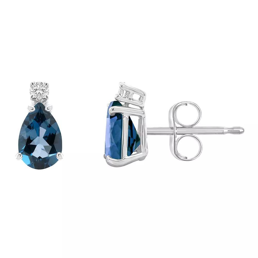 Celebration Gems 14K Gold Pear-Shaped Diamond Accent Gemstone Earrings, Women's, Red Product Image