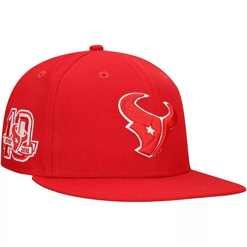 Men's New Era Red Houston Texans Main Patch 59FIFTY Fitted Hat, Size: 7 5/8 Product Image