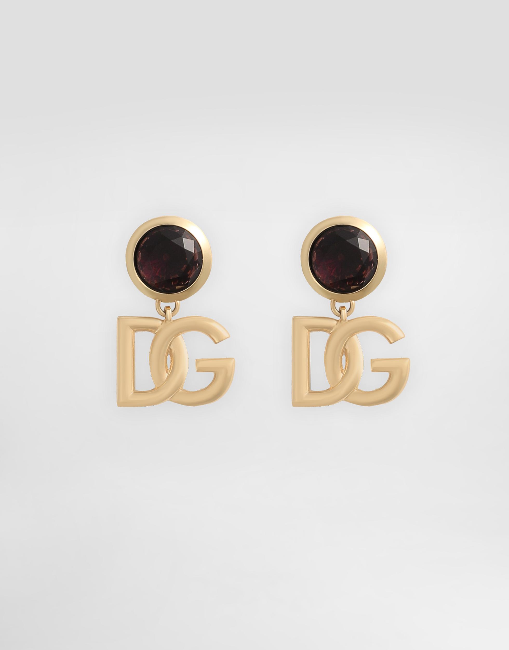 DOLCE & GABBANA Logo-plaque Earrings In Gold Product Image