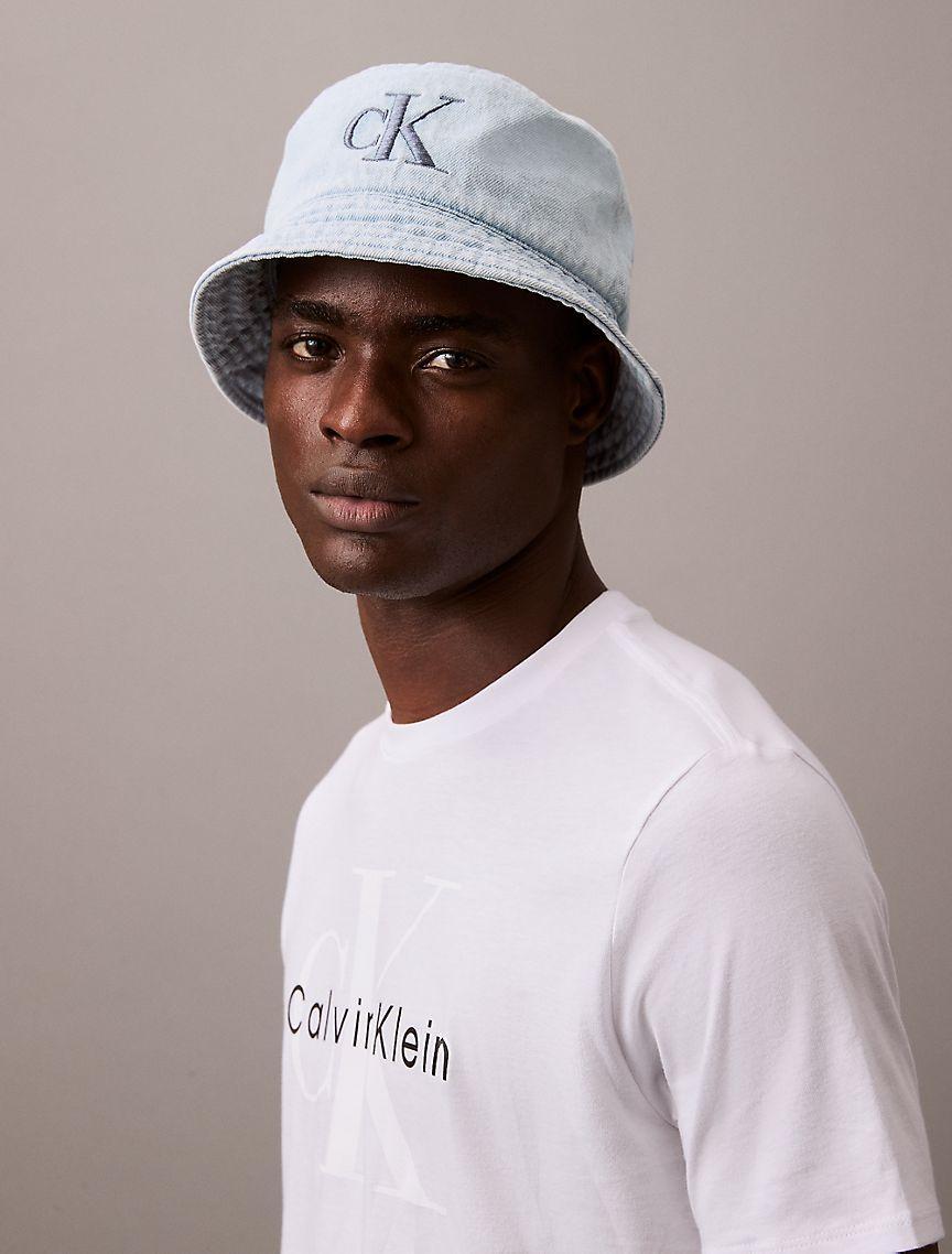 Washed Denim Embroidered Logo Bucket Hat Product Image
