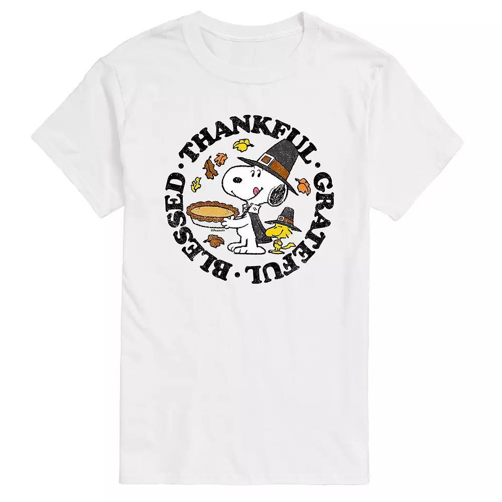 Men's Peanuts Thankful Grateful Blessed Tee, Size: Medium, Red Product Image