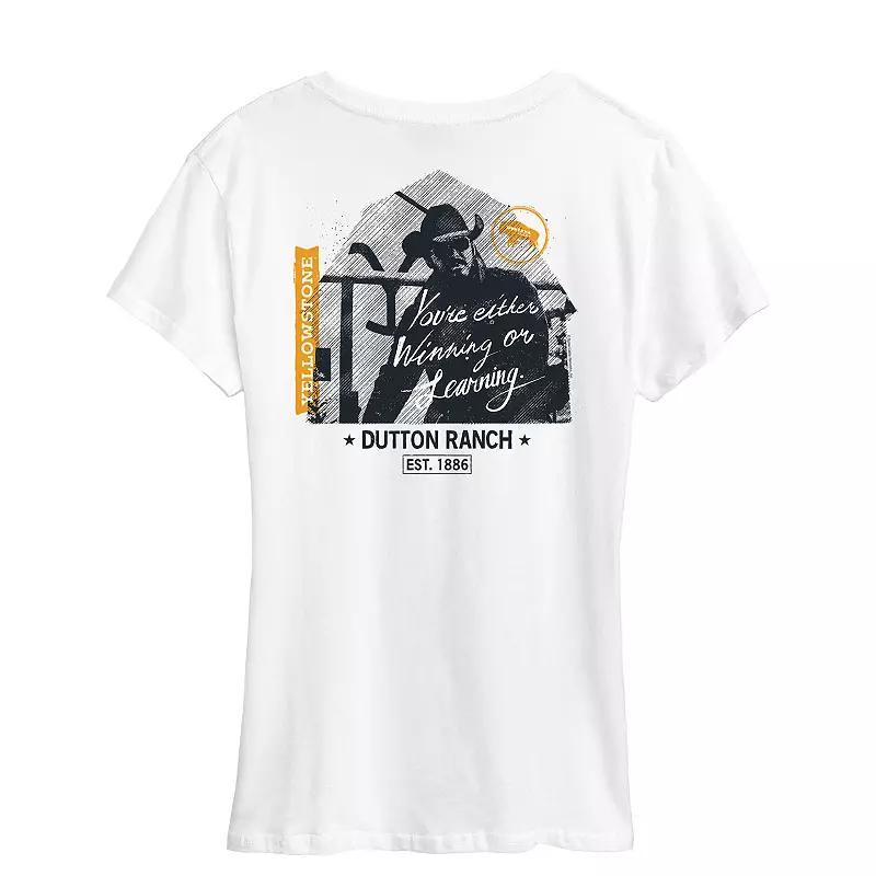 Womens Yellowstone Winning Or Learning Graphic Tee, Girls Grey Gray Product Image