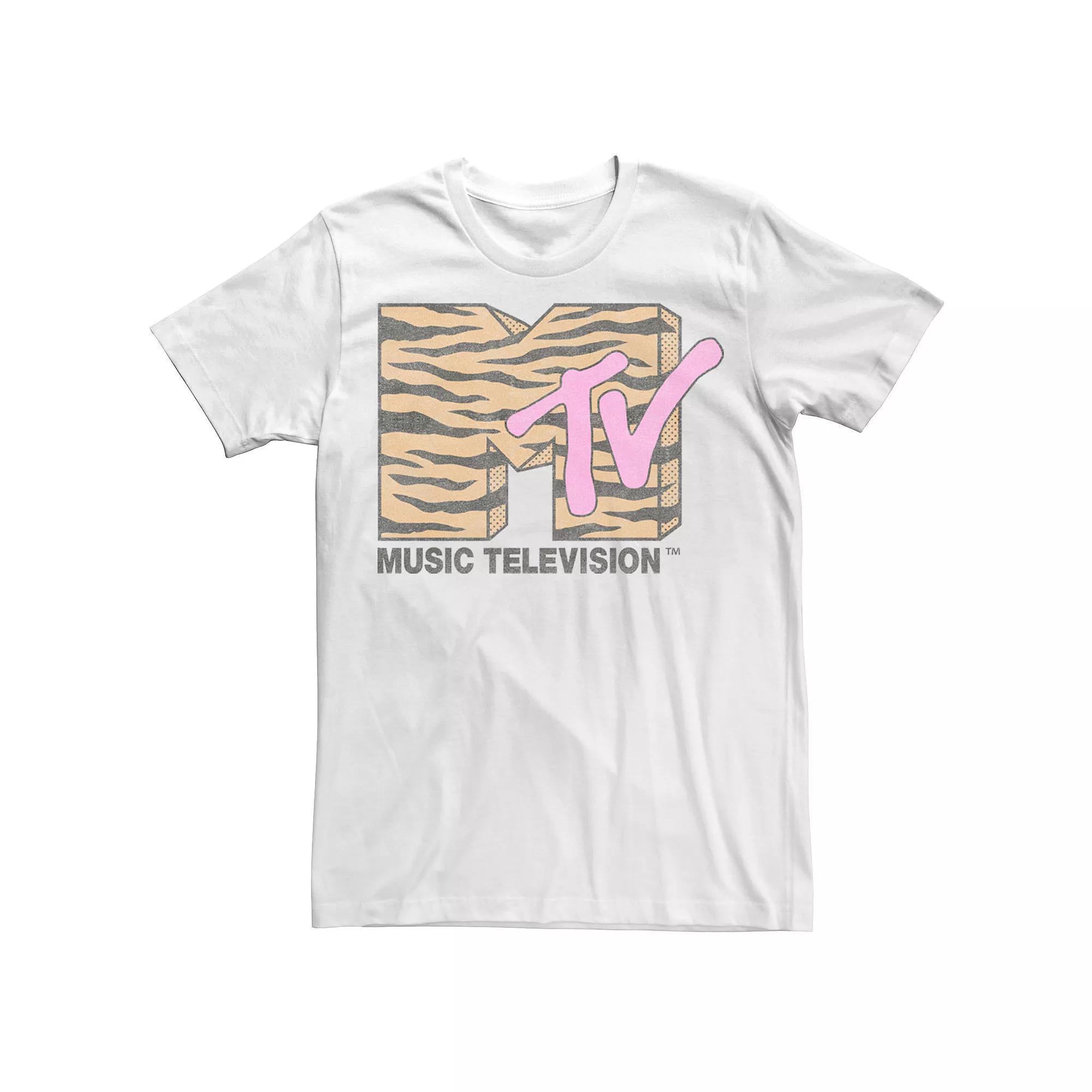 Men's MTV Vintage Tiger Logo Tee, Size: 3XL, White Product Image
