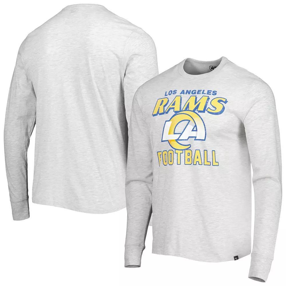 Men's '47 Heathered Gray Los Angeles Rams Dozer Franklin Long Sleeve T-Shirt, Size: Large, Grey Product Image
