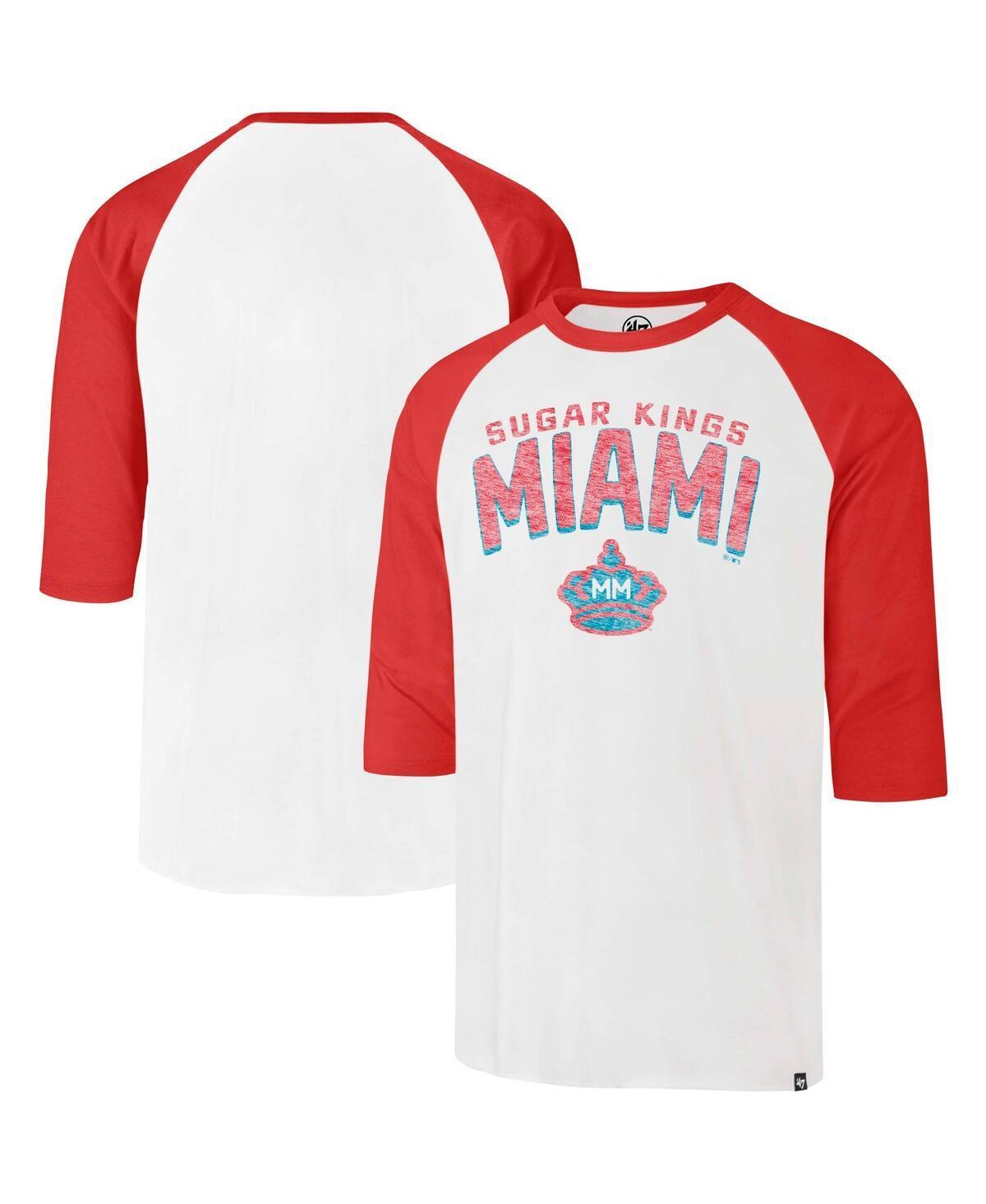 Men's '47 Cream Miami Marlins City Connect Crescent Franklin Raglan Three-Quarter Sleeve T-Shirt, Size: 2XL, Beige Product Image