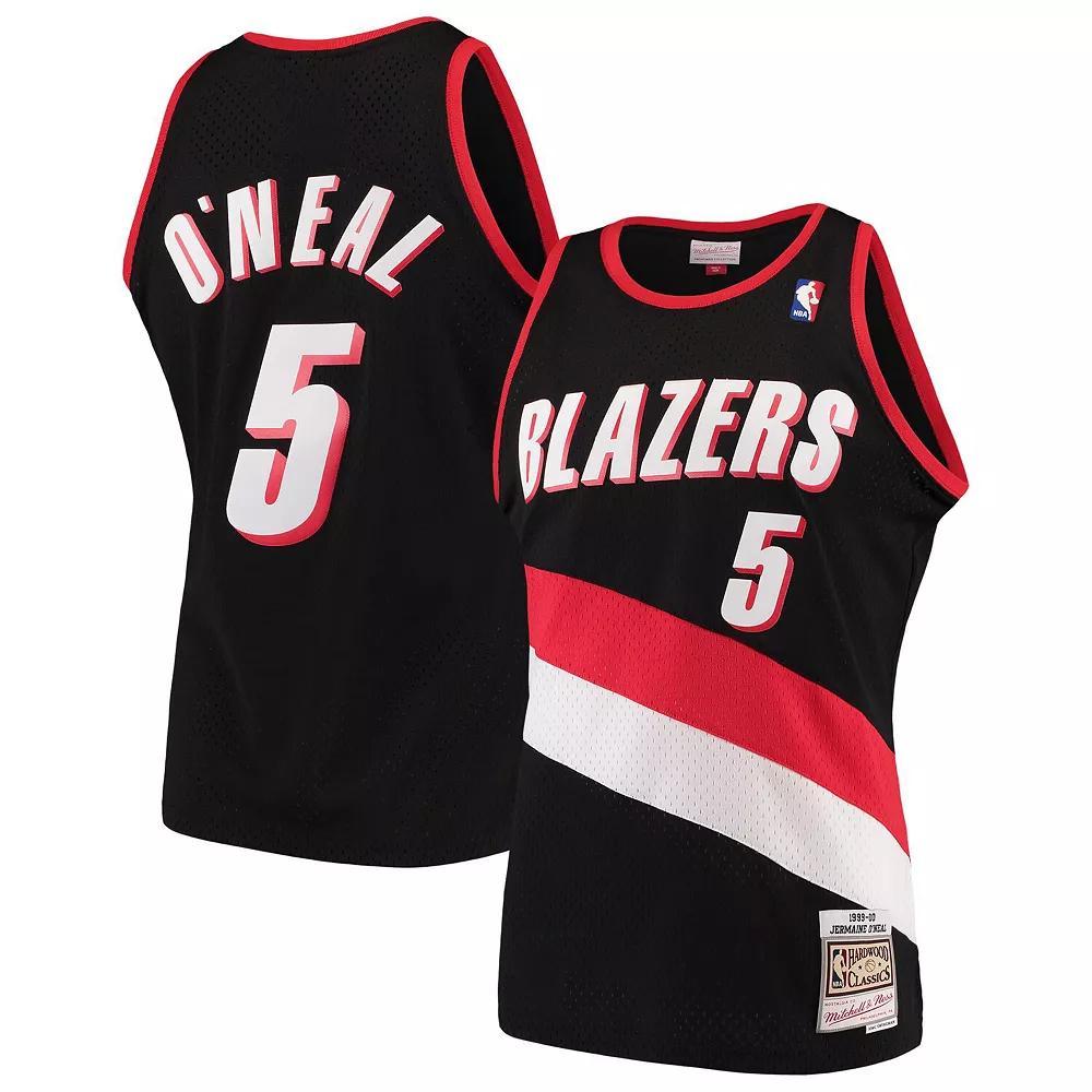 Jermaine O'Neal Portland Trail Blazers Mitchell & Ness Hardwood Classics Swingman Jersey - Black, Men's, Size: Small Product Image