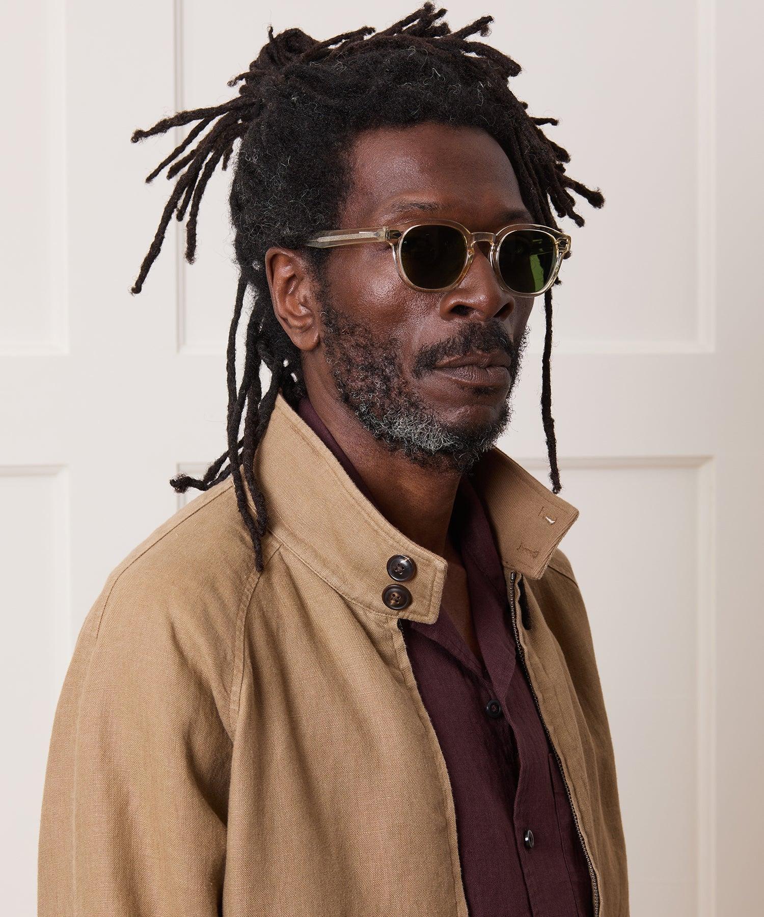 Cropped Linen Harrington Jacket Product Image